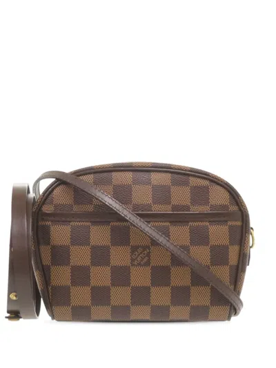 Pre-owned Louis Vuitton 1990-2010 Damier Ebene Ipanema Pochette Crossbody Bag In Brown