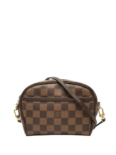 Pre-owned Louis Vuitton 1990-2010 Damier Ebene Ipanema Pochette Crossbody Bag In Brown
