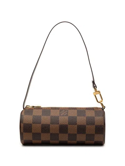Pre-owned Louis Vuitton 1990-2010 Damier Ebene Papillon Pochette Handbag In Brown