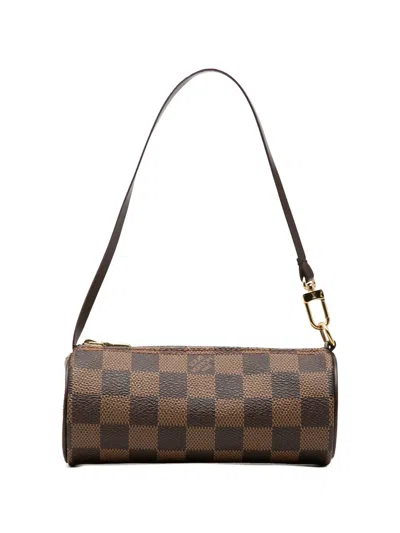 Pre-owned Louis Vuitton 1990-2010 Damier Ebene Papillon Pochette Handbag In Brown