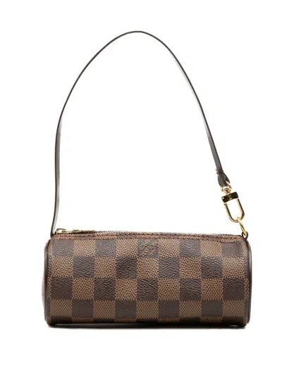 Pre-owned Louis Vuitton 1990-2010 Damier Ebene Papillon Pochette Handbag In Brown