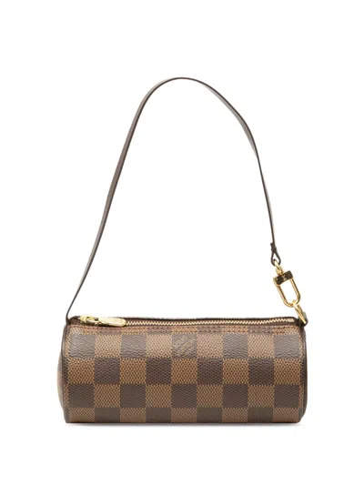 Pre-owned Louis Vuitton 1990-2010 Damier Ebene Papillon Pochette Handbag In Brown