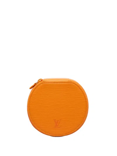Pre-owned Louis Vuitton 1990-2010 Epi Ecrin Bijoux Travel Jewelry Case In Orange