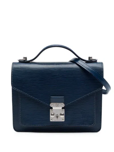 Pre-owned Louis Vuitton 1990-2010 Epi Monceau Bb Satchel In Blue