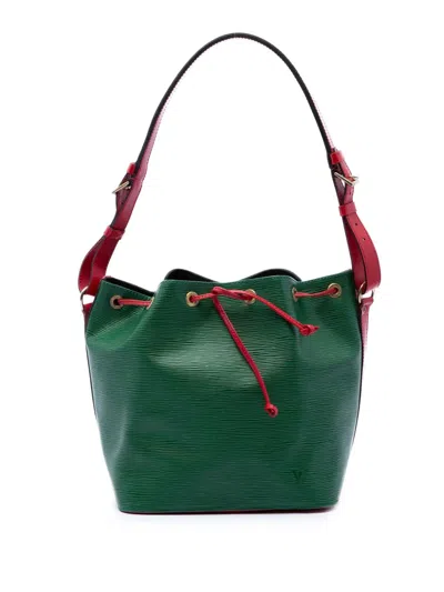 Pre-owned Louis Vuitton 1990-2010 Epi Petit Bicolor Noe Bucket Bag In Green