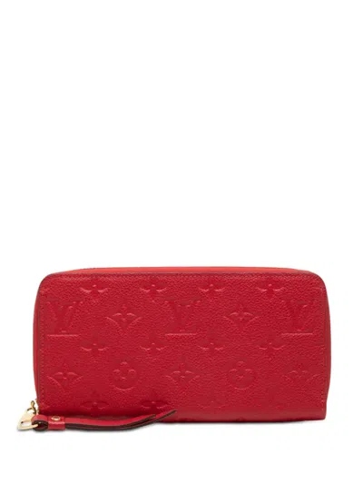 Pre-owned Louis Vuitton 1990-2010 Monogram Empreinte Zippy Wallet Long Wallets In Red