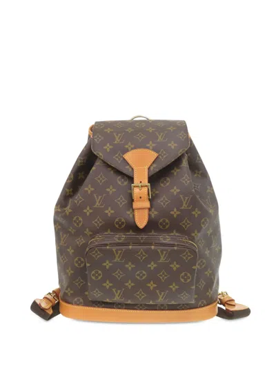 Pre-owned Louis Vuitton 1990-2010 Monogram Montsouris Gm Backpack In Brown
