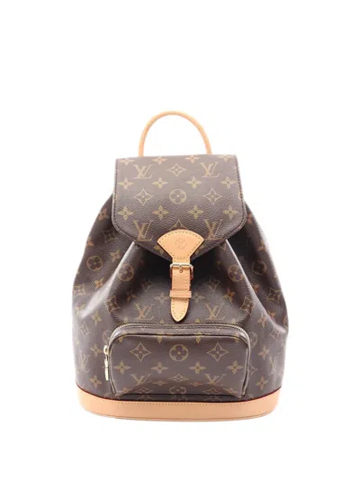 Pre-owned Louis Vuitton 1990-2010 Monogram Montsouris Pm Backpack In Brown