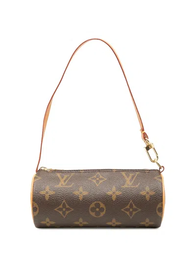 Pre-owned Louis Vuitton 1990-2010 Monogram Papillon Pochette Handbag In Brown