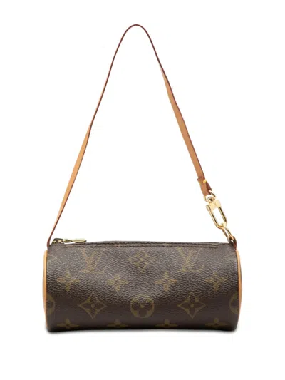 Pre-owned Louis Vuitton 1990-2010 Monogram Papillon Pochette Handbag In Brown