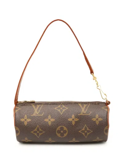 Pre-owned Louis Vuitton 1990-2010 Monogram Papillon Pochette Handbag In Brown