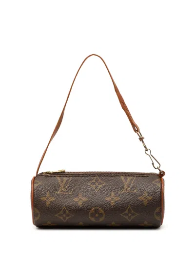 Pre-owned Louis Vuitton 1990-2010 Monogram Papillon Pochette Handbag In Brown