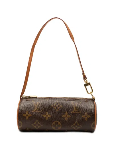 Pre-owned Louis Vuitton 1990-2010 Monogram Papillon Pochette Handbag In Brown