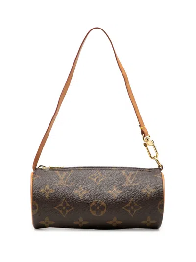 Pre-owned Louis Vuitton 1990-2010 Monogram Papillon Pochette Handbag In Brown