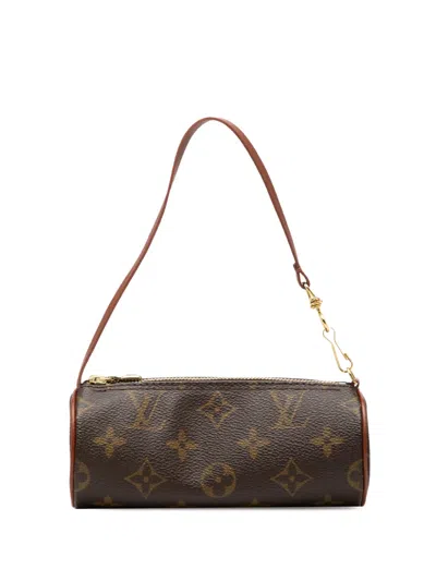 Pre-owned Louis Vuitton 1990-2010 Monogram Papillon Pochette Handbag In Brown