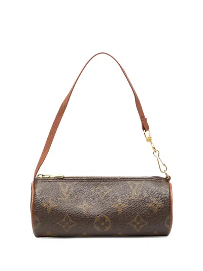 Pre-owned Louis Vuitton 1990-2010 Monogram Papillon Pochette Handbag In Brown
