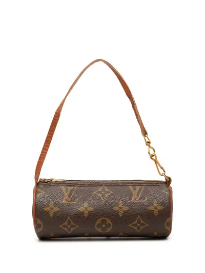 Pre-owned Louis Vuitton 1990-2010 Monogram Papillon Pochette Handbag In Brown