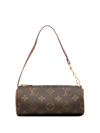 Pre-owned Louis Vuitton 1990-2010 Monogram Papillon Pochette Handbag In Brown