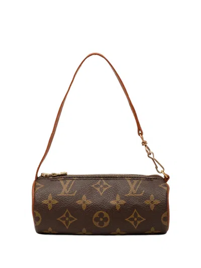 Pre-owned Louis Vuitton 1990-2010 Monogram Papillon Pochette Handbag In Brown