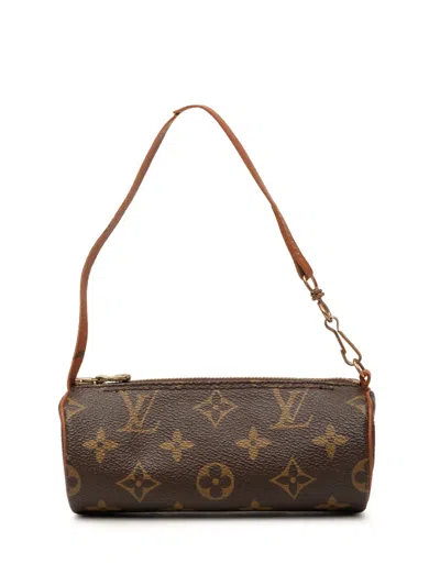 Pre-owned Louis Vuitton 1990-2010 Monogram Papillon Pochette Handbag In Brown