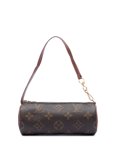 Pre-owned Louis Vuitton 1990-2010 Monogram Papillon Pochette Handbag In Brown