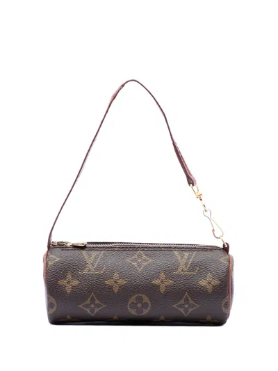 Pre-owned Louis Vuitton 1990-2010 Monogram Papillon Pochette Handbag In Brown