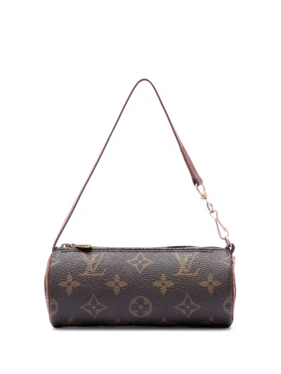 Pre-owned Louis Vuitton 1990-2010 Monogram Papillon Pochette Handbag In Brown
