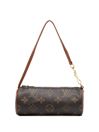 Pre-owned Louis Vuitton 1990-2010 Monogram Papillon Pochette Handbag In Brown