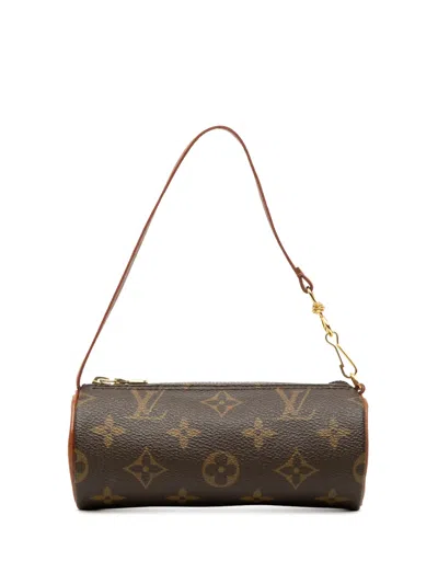 Pre-owned Louis Vuitton 1990-2010 Monogram Papillon Pochette Handbag In Brown