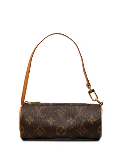 Pre-owned Louis Vuitton 1990-2010 Monogram Papillon Pochette Handbag In Brown