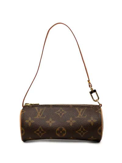 Pre-owned Louis Vuitton 1990-2010 Monogram Papillon Pochette Handbag In Brown