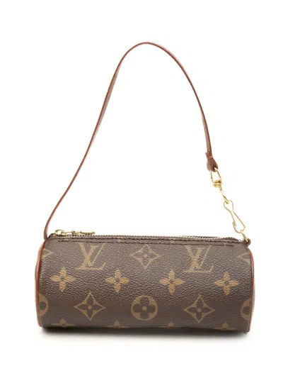 Pre-owned Louis Vuitton 1990-2010 Monogram Papillon Pochette Handbag In Brown