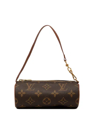 Pre-owned Louis Vuitton 1990-2010 Monogram Papillon Pochette Handbag In Brown