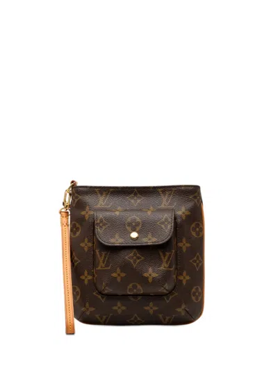 Pre-owned Louis Vuitton 1990-2010 Monogram Partition Clutch Bag In Brown