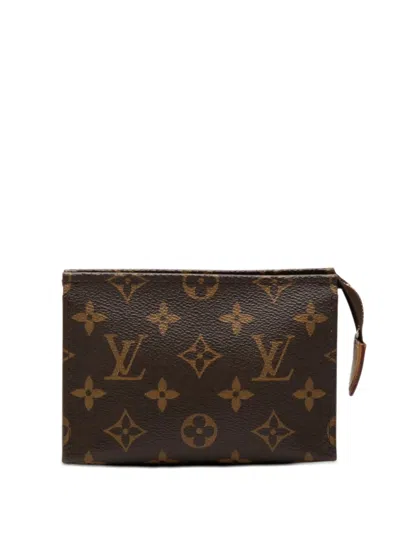 Pre-owned Louis Vuitton 1990-2010 Monogram Toiletry 15 Pouch In Brown