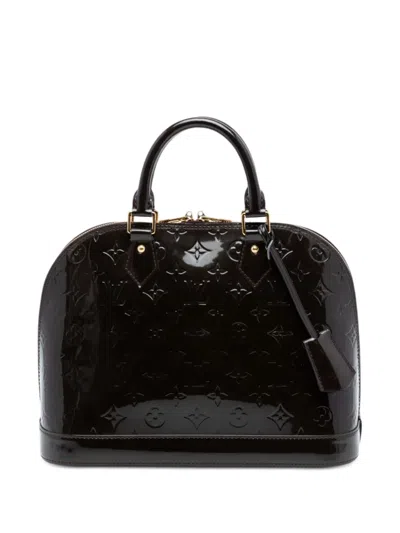 Pre-owned Louis Vuitton 1990-2010 Monogram Vernis Alma Pm Handbag In Purple