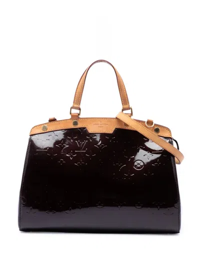 Pre-owned Louis Vuitton 1990-2010 Monogram Vernis Brea Pm Satchel In Purple
