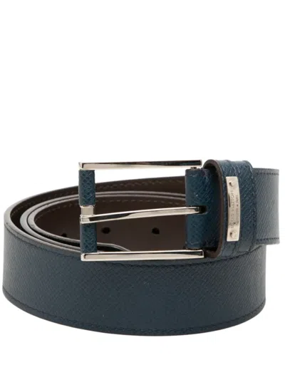 Pre-owned Louis Vuitton 1990-2010 Taiga Ceinture Belt In Blue