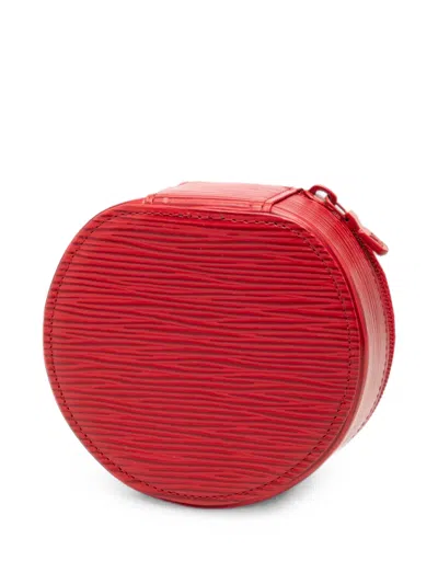 Pre-owned Louis Vuitton 1990-2012 Epi Ecrin Bijoux Travel Jewelry Case In Red