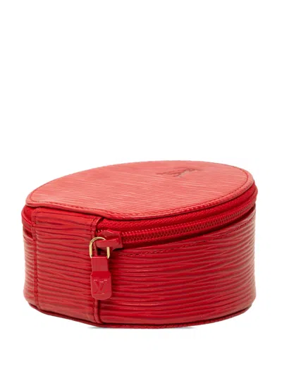 Pre-owned Louis Vuitton 1990-2020 Epi Ecrin Bijoux Travel Jewelry Case 10 Pouch In Red