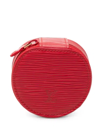 Pre-owned Louis Vuitton 1990-2020 Epi Ecrin Bijoux Travel Jewelry Case In Red