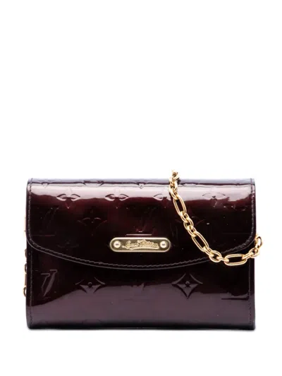 Pre-owned Louis Vuitton 1990-2020 Monogram Vernis Bel Air Pochette Crossbody Bag In Purple