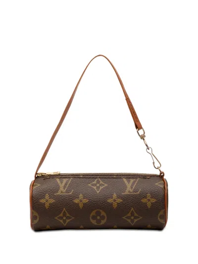 Pre-owned Louis Vuitton 1990-2026 Monogram Papillon Pochette Handbag In Brown