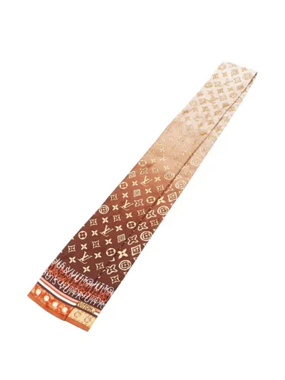 Pre-owned Louis Vuitton 1990s-2010s Monogram Bandeua Scarf In Brown