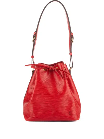 Louis Vuitton 1990s Monogram Embossed Leather Bucket Bag In Red