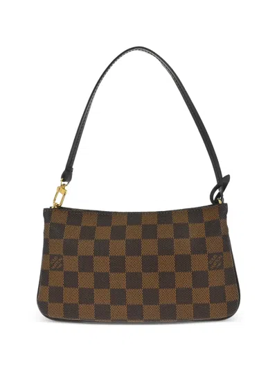 Pre-owned Louis Vuitton 1990s-2000s Navona Damier Ebène Shoulder Bag In Brown