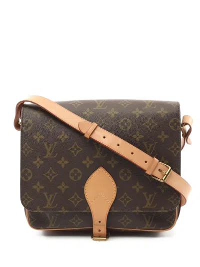 Pre-owned Louis Vuitton 1991 Cartesier Gm Monogram Shoulder Bag In Brown