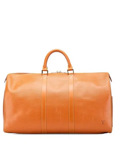 Pre-owned Louis Vuitton 1991 Epi Keepall 50 Travel Bag In Brown
