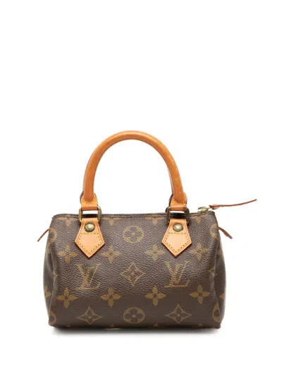 Pre-owned Louis Vuitton 1991 Monogram Mini Speedy Hl Satchel In Brown