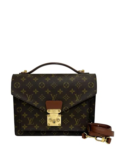 Pre-owned Louis Vuitton 1991 Monogram Monceau 26 Satchel In Brown